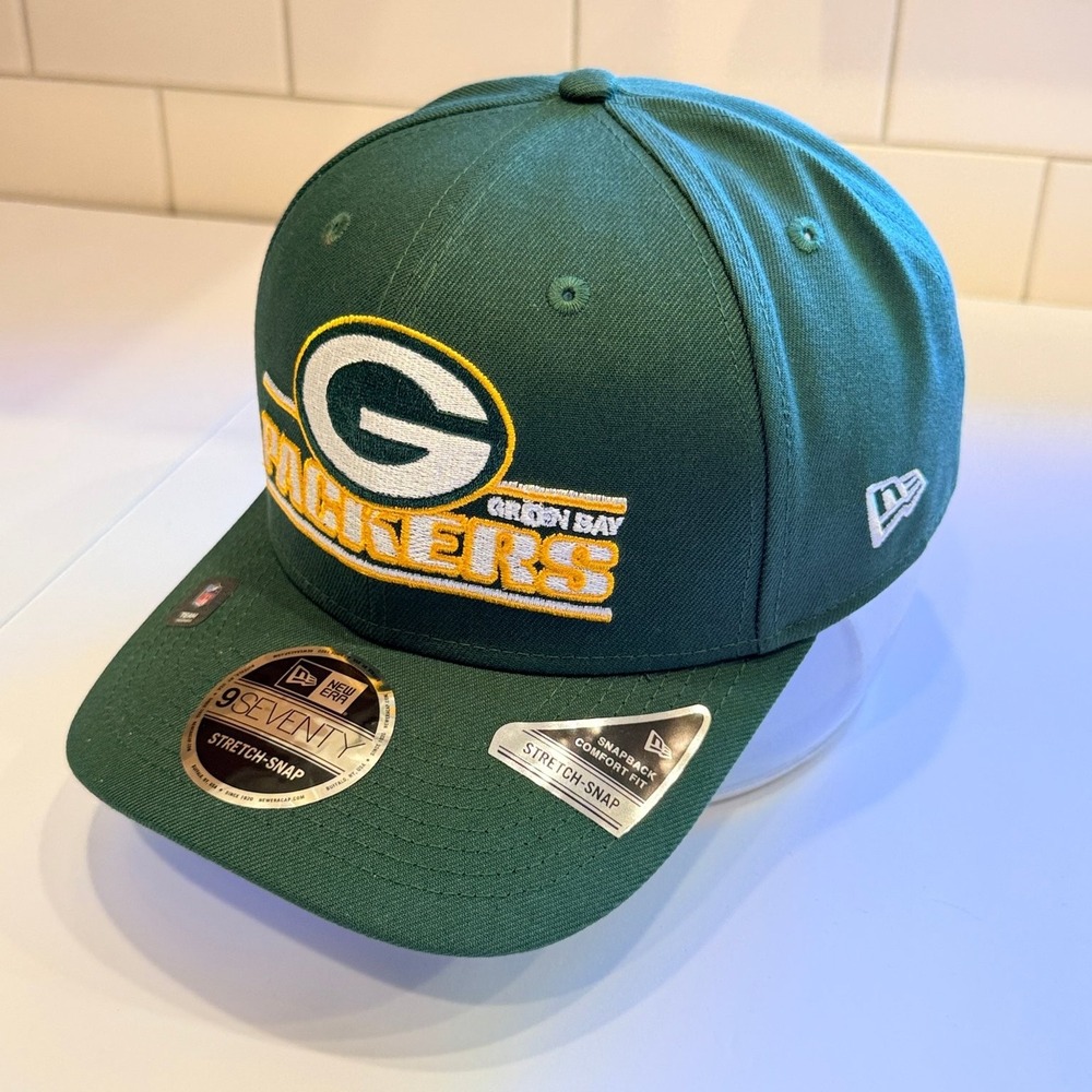 Green Bay Packers New Era 9SEVENTY Stretch-Snap Hat Men's Green Yellow NFL